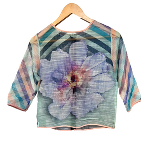 Picobell flower print top short sleeve size 40 medium